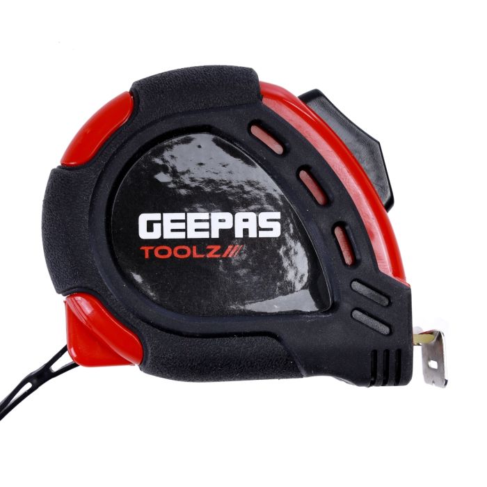 Geepas 5M, 19mm Measuring Tape | Pocket Tape with ABS Construction Plastic Shell | Rubber Coating makes it Resistant to Abrasion | +-0.2mm Accuracy