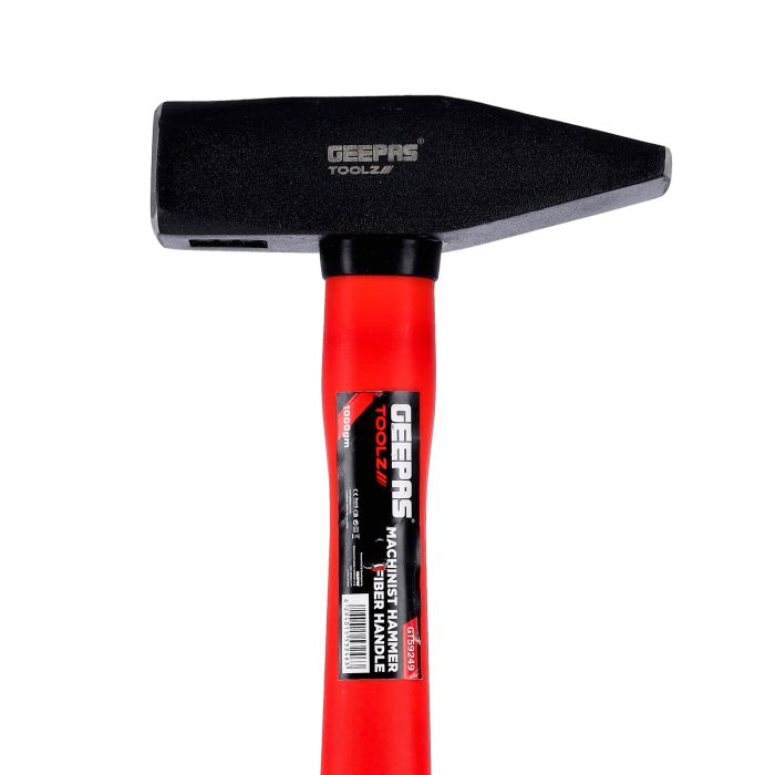 Fiber Handle Machinist hammer, Durable Sledge hammer GT59249 - Lightweight Rubber Padded Handle with Fiberglass Core, Weighs 1000GM