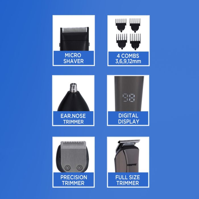 Geepas 9 In1 Rechargeable Grooming Kit