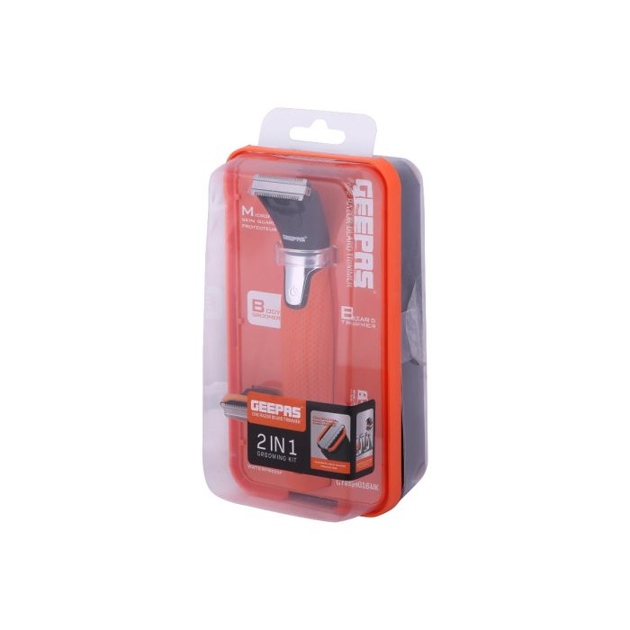 GTR56016UK One Blade Beard Trimmer | 2 in1 Grooming Kit Beard Trimmer & Body Groomer | Waterproof, Beard Tri MMing Comb, Skin Friendly, 45 Acute Angle Blade, Microfin Skin Guard, 20 Locking Length Settings