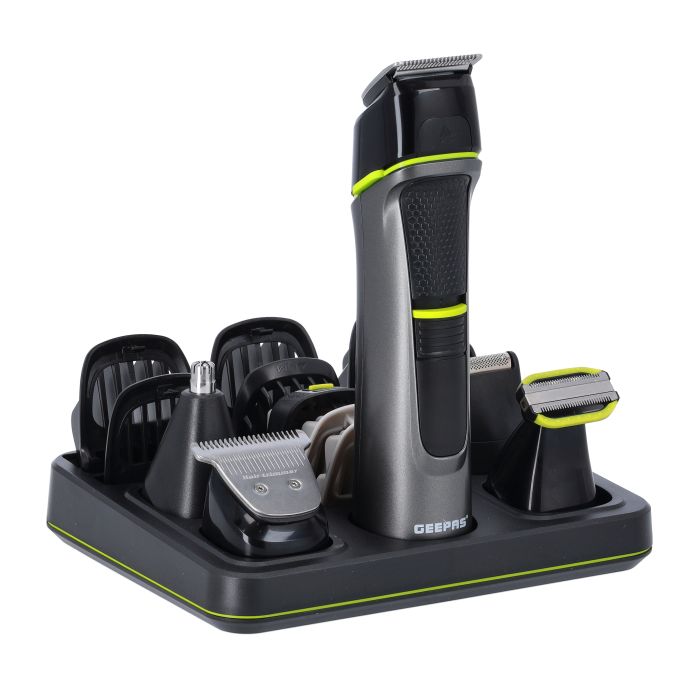 Geepas GTR56026 14 in1 Grooming Kit - Magnetic Suction Charging Mode| 60 Minutes Working | Lithium Battery| Charging Indicator Life| Ideal for Short & Long Hair