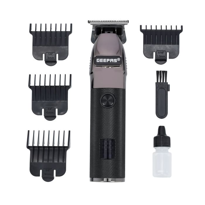 Rechargeable Hair Clipper with LED Display, GTR56028 | Lithium Battery, 120mins Working | Stainless Steel Blades | Travel Lock | USB Charging | 4 Guide Combs