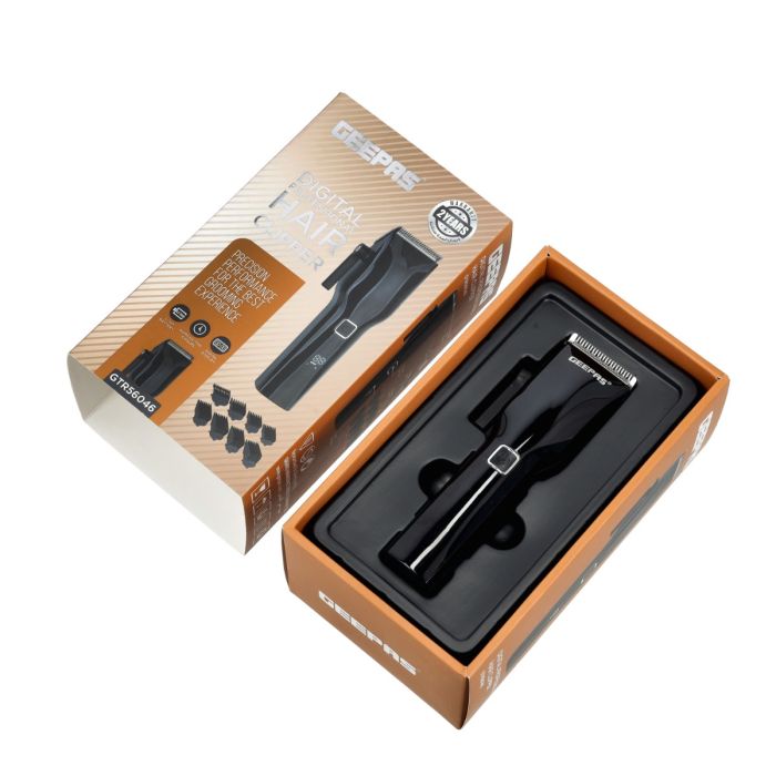 Digital Professional Hair Clipper, Trimmer for Men, GTR56046 | 8 Combs Men Beard Mustache Edger with LED Display | Rechargeable Haircut Kit with Steel Blade
