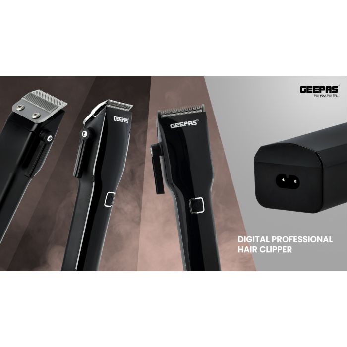 Digital Professional Hair Clipper, Trimmer for Men, GTR56046 | 8 Combs Men Beard Mustache Edger with LED Display | Rechargeable Haircut Kit with Steel Blade