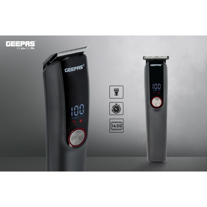 Digital Rechargeable 11-in-1 Grooming Kit, GTR56048 | 4 Combs | Nose Trimmer, Micros Shaver, Design Trimmer | LED Display & Charging Indicator | Stainless Steel Blade