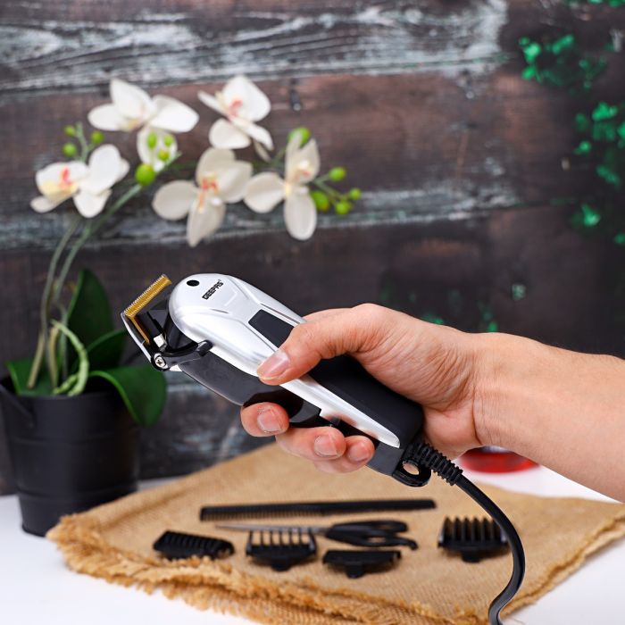 Geepas GTR8658 Ac Hair Clipper - Hair Clipper, Home Clipper with Copper Motor Coil, Durable, Steel Blades & Adjustable Lever | Ideal for Long & Short hairs | 2 Years Warranty