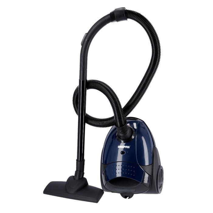 Geepas GVC2594 Vacuum Cleaner with Dust Bag, 2200W - 1.5L - Powerful Suction - Dust Full Indicator | Flexible Hose with Airflow on Handle | Pedal Switch and Auto-Rewinding Wire