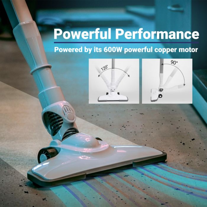 Geepas GVC2596N Stick & Handheld Vacuum Cleaner, HEPA Filter | Handheld & Stick, 0.9L Dust Bag Capacity, 600W Powerful Motor, Transparent Dust Cup for Easy Check