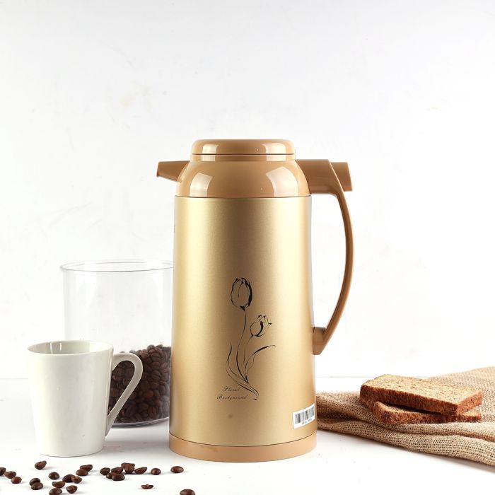 Geepas GVF27012 Vacuum Flask| 1.3L Capacity | Double Wall Glass Refill | Glass Inner Pot for Maximum Heat Retention | 24 Hours Hot & Cold Thermos |  2 Years Warranty