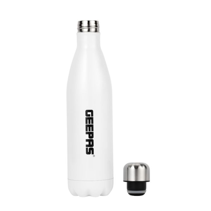 Geepas GVF27020 Stainless Steel Vacuum Flask| 750ml| Double Wall Insulation Keeps Beverages Hot & Cold up to 24 Hours |Leak Proof Design | Stylish Look | 2 Years Warranty
