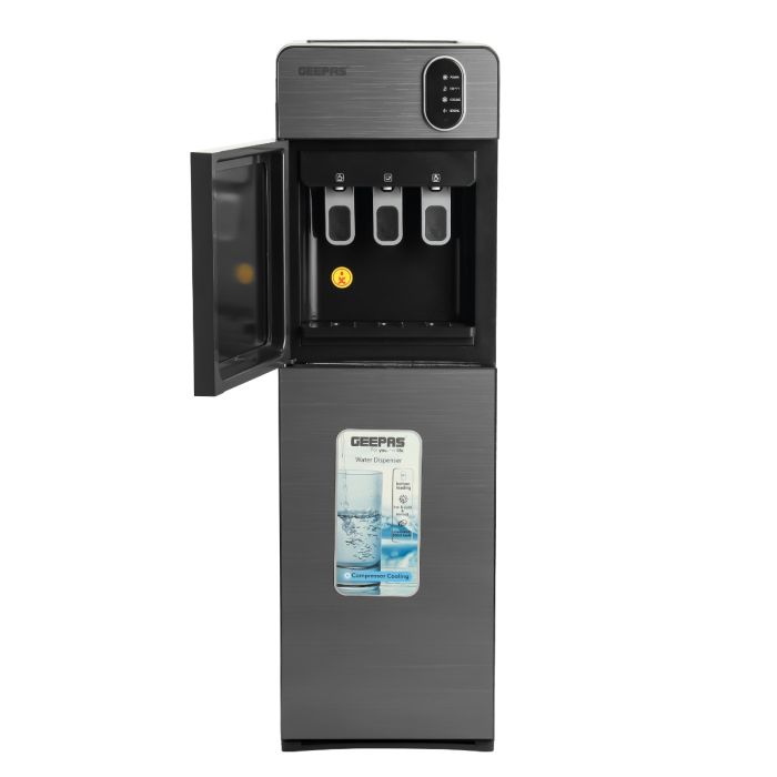 Geepas Bottom Loading Water Dispenser- GWD17037| Normal, Hot and Cold Function, Compressor Cooling, And 3 Taps| Cold Temperature: 4-12 Degrees Celsius