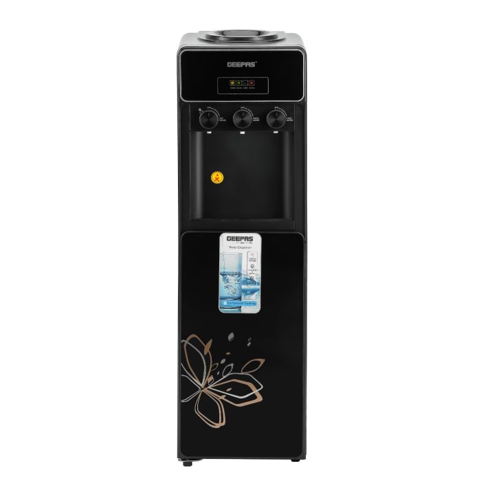 Geepas Water Dispenser with Cabinet- GWD17038/ Normal, Hot and Cold Function, and 3 Adjustable Knob Faucet/ with Safety System, Child Lock