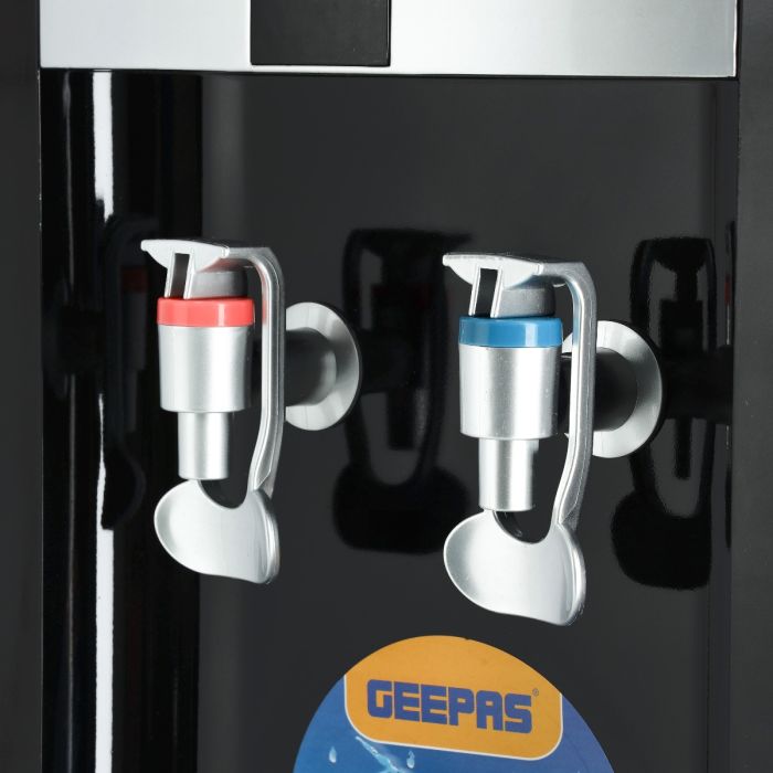 Geepas GWD8356 Water Dispenser - Hot & Cold Water Dispenser - Stainless Steel Tank, Compressor Cooling System, Child Lock - 2 Tap - 1L Hot and 2.8L Cold Water Capacity