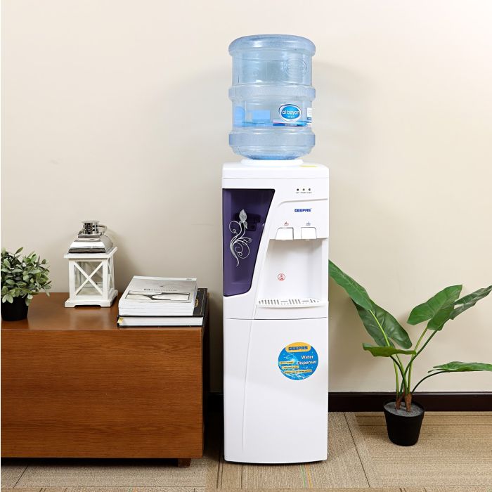 Water Dispenser - Hot & Cold Water Dispenser - Stainless Steel Tank, Compressor Cooling System, Child Lock - 2 Tap - 2 In 1 Water Dispenser - 1L Hot and 2.8L Cold Water Capacity