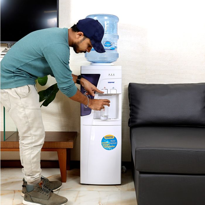 Water Dispenser - Hot & Cold Water Dispenser - Stainless Steel Tank, Compressor Cooling System, Child Lock - 2 Tap - 2 In 1 Water Dispenser - 1L Hot and 2.8L Cold Water Capacity