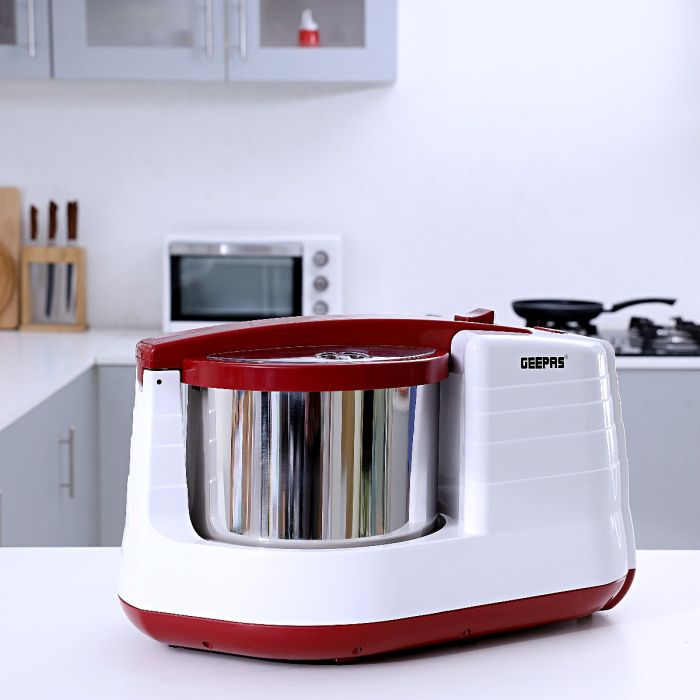 Geepas 2L Wet Grinder GWG7304 | 200W | Stainless Steel Drum | High Quality Grinding Stones | Interlocking Mechanism | Atta Kneader & Coconut Scraper |2 Years Warranty