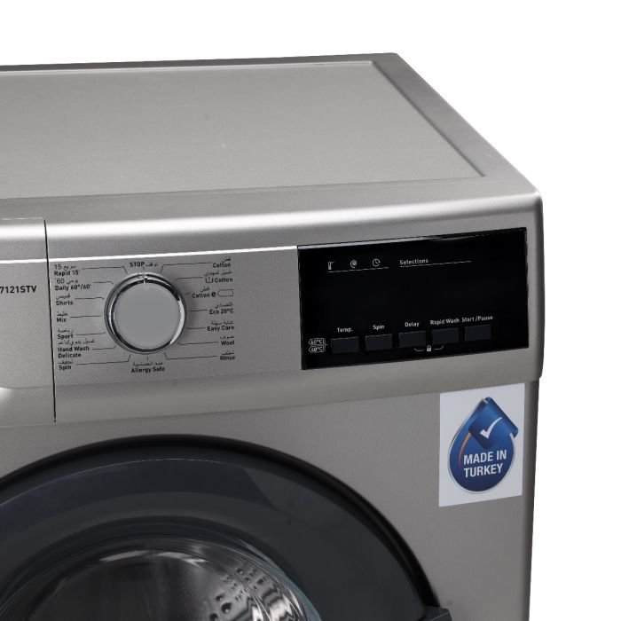 Geepas 7 KG Fully Automatic Washing Machine- GWMF7121STV| Automatic Front Load Washing Machine With Electronic Control System And Ecologic System