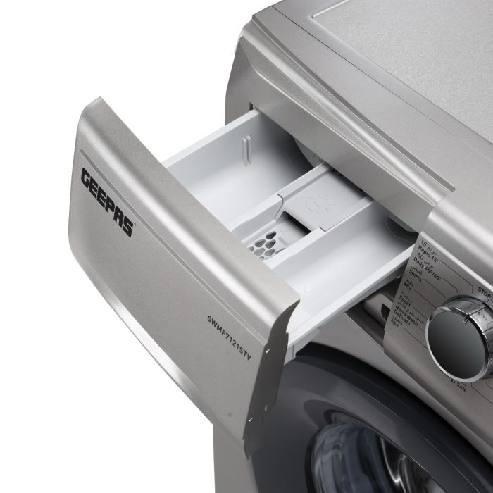Geepas 7 KG Fully Automatic Washing Machine- GWMF7121STV| Automatic Front Load Washing Machine With Electronic Control System And Ecologic System