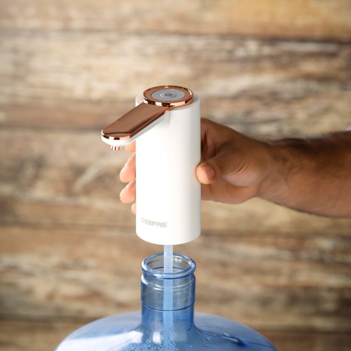 Geepas Rechargeable Water Pump- GWP17040/ Simple Installation, for Water Gallon, Multiple Applications/ Can be Used at Home and Office/ Portable and Light-Weight