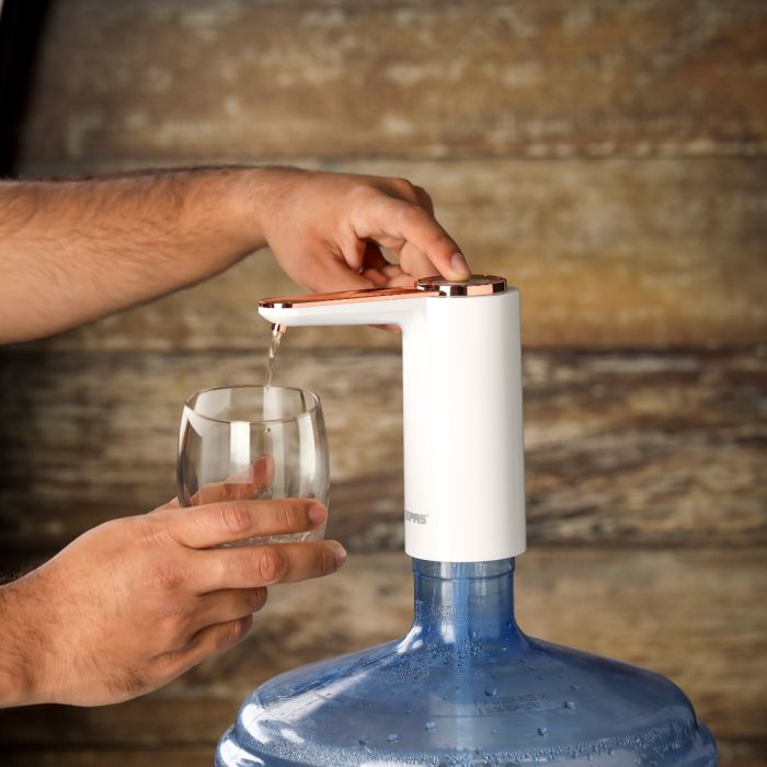 Geepas Rechargeable Water Pump- GWP17040/ Simple Installation, for Water Gallon, Multiple Applications/ Can be Used at Home and Office/ Portable and Light-Weight