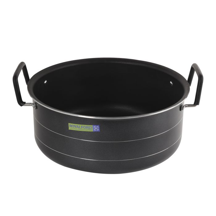 41cm Non-Stick Biriyani Pot with Stainless Steel Lid, RF10009 | 3-Layer Construction | Strong, Cool Touch Handle & Knob | Non-Stick Pot | Hammer -Tone Coated Heat Resistant Exterior