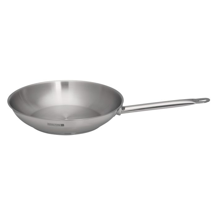 24cm Stainless Steel Fry Pan, Strong Handle, RF10130 | Encapsulated Aluminium Middle Layer | 3-Layer Thick Base | Compatible with Induction, Hot Plate, Halogen, Gas