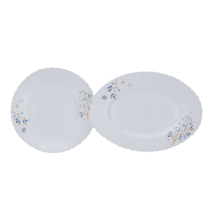 50 Pcs Opalware Dinner Set, RF10202 | Assorted Design | Lightweight, Beautiful Design Opal Dishes Sets Service for 6