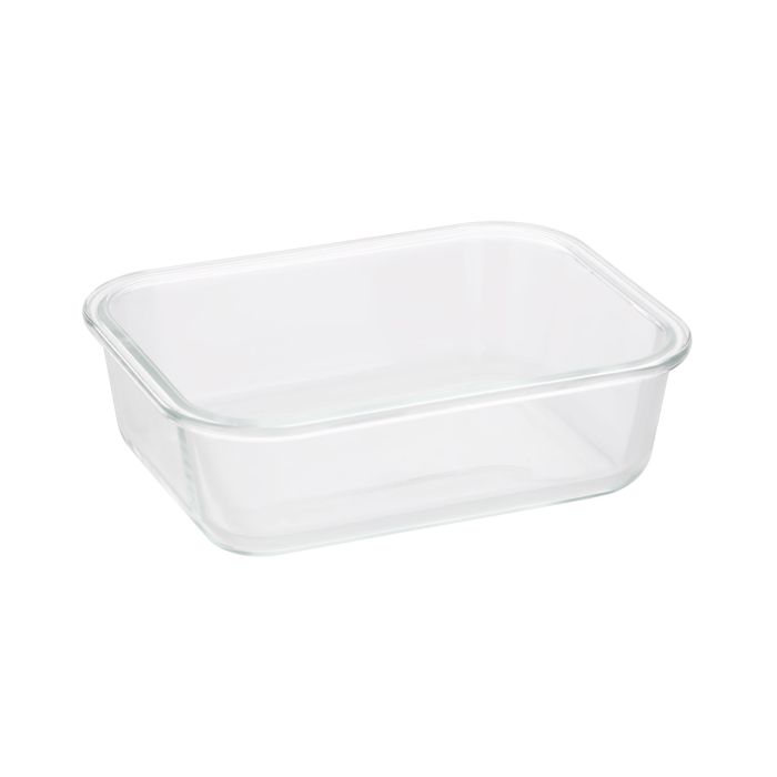 Rectangular Glass Food Container with Bamboo Lid, RF10321 - 1520ml Capacity, Freezer & Dishwasher Safe, Air Tight Lid with Silicone Sealing Ring, High Thermal Shock Resistant