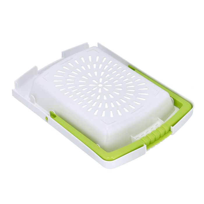 Multi-Functional Chopping Board, PP Material, RF10334 | Storage Tray & Washing/Draining Basket | Portable Design | Adjustable Length | Multifunctional Kitchen Vegetable Washing Basket