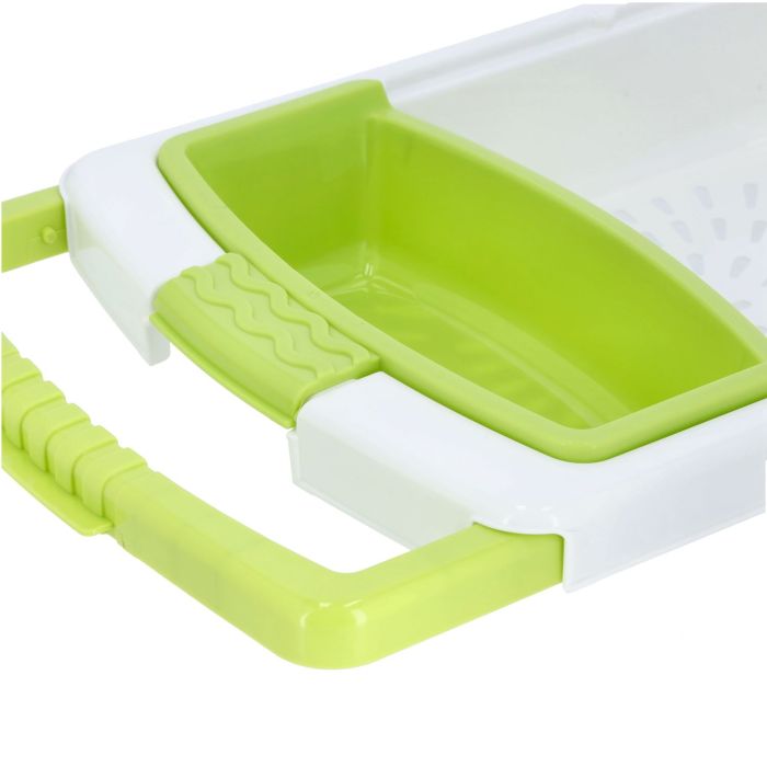Multi-Functional Chopping Board, PP Material, RF10334 | Storage Tray & Washing/Draining Basket | Portable Design | Adjustable Length | Multifunctional Kitchen Vegetable Washing Basket