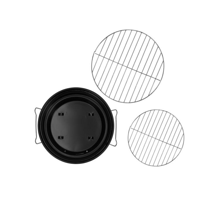 Round Barbeque Stands with Grill, Foldable, RF10356 - Durable Iron Construction Larger Grilling Area,Folding Camping Picnic Garden Festival Cooker