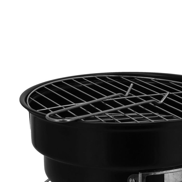 Round Barbeque Stands with Grill, Foldable, RF10356 - Durable Iron Construction Larger Grilling Area,Folding Camping Picnic Garden Festival Cooker