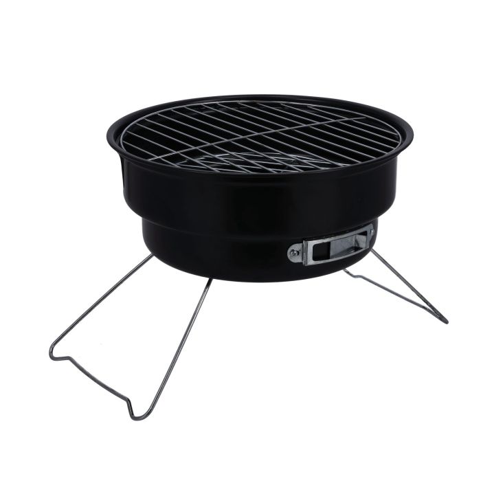 Round Barbeque Stands with Grill, Foldable, RF10356 - Durable Iron Construction Larger Grilling Area,Folding Camping Picnic Garden Festival Cooker