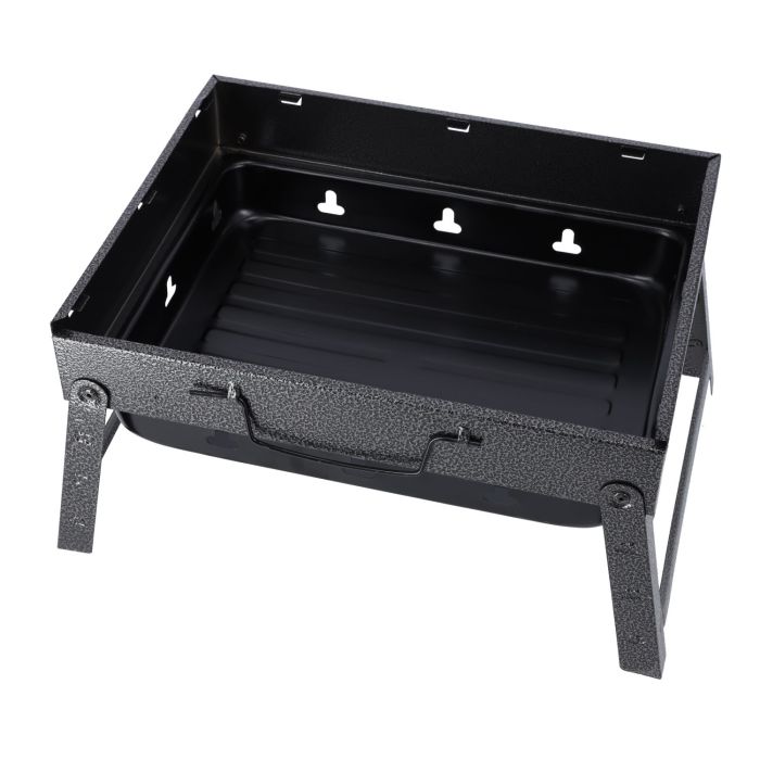Barbecue Stand with Grill, RF10357 - Foldable Barbecue Charcoal Grill, Folding Tabletop Kabab Smoker Grill for Outdoor Camping, Durable Iron