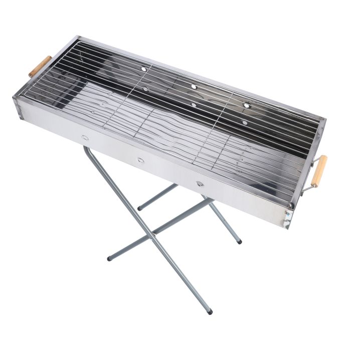 Barbecue Stand with Grill, RF10366 - Durable Stainless Construction, Foldable and Portable Outdoor Charcoal BBQ, Larger Grilling Area