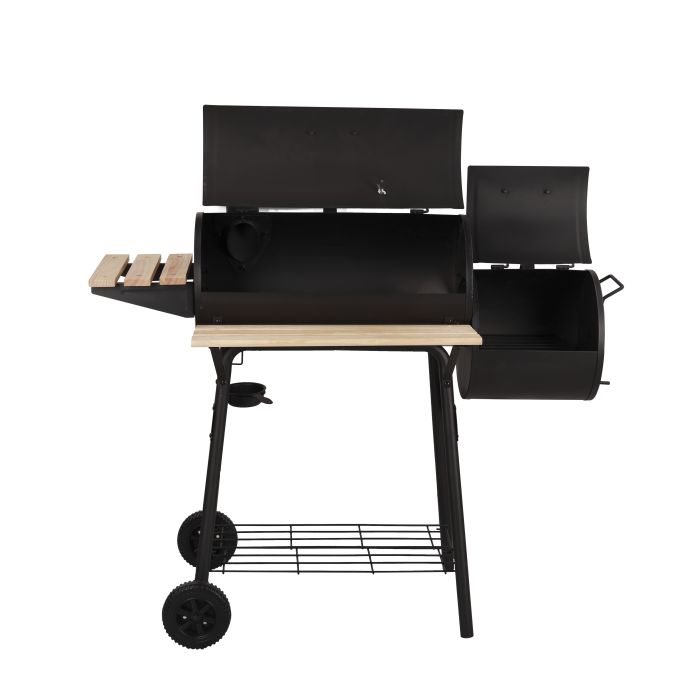 Barbecue Stand with Grill, Durable Iron Construction RF10370 | Barbecue Grills with Wind Shield & Wheels | Ideal for Camping, Backyard, Patio, Balcony Family Party