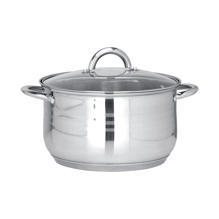10Pcs Stainless Steel Cookware Set, RF10390 - Induction Compatible Base, Dishwasher-safe, Strong, Heavy-Duty Riveted Handles
