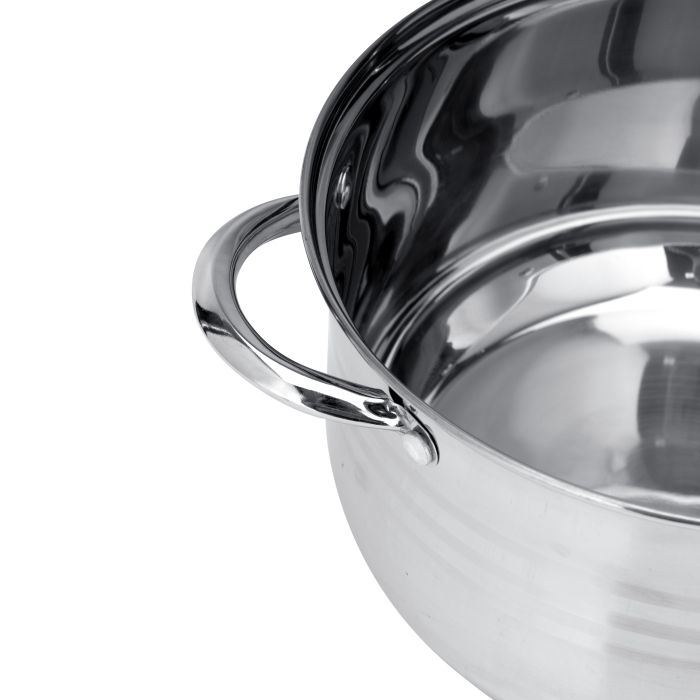10Pcs Stainless Steel Cookware Set, RF10390 - Induction Compatible Base, Dishwasher-safe, Strong, Heavy-Duty Riveted Handles