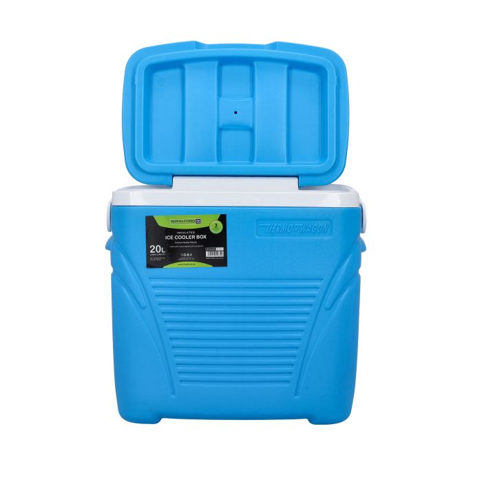 Insulated Ice Cooler Box, 20L Portable Ice Chest, RF10476 | 3 Layer PP-PU-HDPE | Premium Quality Polymer | Thermal Insulation | Camping Cooler Ice Box for BBQs, Outdoor Activities