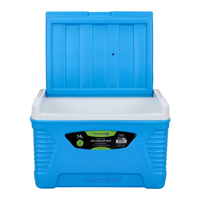 Insulated Ice Cooler Box, 14L Portable Ice Chest, RF10478 | 3 Layer PP-PU-HDPE | Premium Quality Polymer | Thermal Insulation | Camping Cooler Ice Box for BBQs, Outdoor Activities