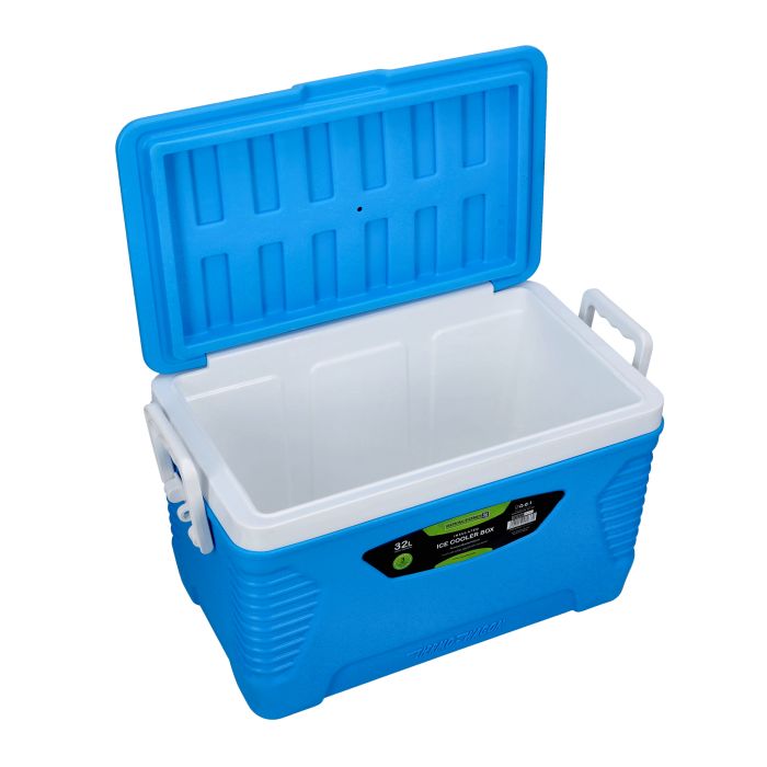 Insulated Ice Cooler Box, 32L Portable Ice Chest, RF10479 | 3 Layer PP-PU-HDPE | Premium Quality Polymer | Thermal Insulation | Camping Cooler Ice Box for BBQs, Outdoor Activities