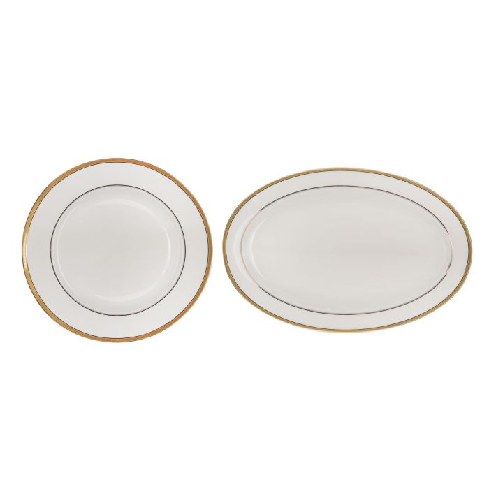 Premium Porcelain Dinner Set, 20pcs Set, RF10490 | Chip Resistant | Dishwasher Safe | Freezer Safe | Plates, Dishes, Bowls, Spoons, Service For 6