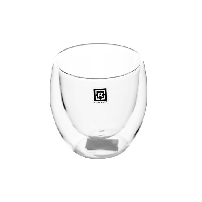Double Wall Cup Set, 300ml Borosilicate Glass Cup, RF10526 | 2pcs Clear Glass Coffee Cups | Insulated Coffee Glass, Cappuccino Cups, Tea Cups, Latte Cups, Beverage Glasses
