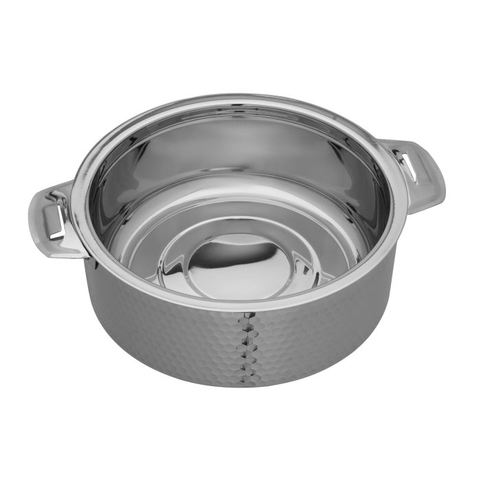 Reeva Hammered Double Wall Stainless Steel Hot Pot, RF10536 | Firm Twist Lock | Strong Handles | Steel Serving Pot, Chapati Storage Box, Roti Serving Pot, Chapati Dabba