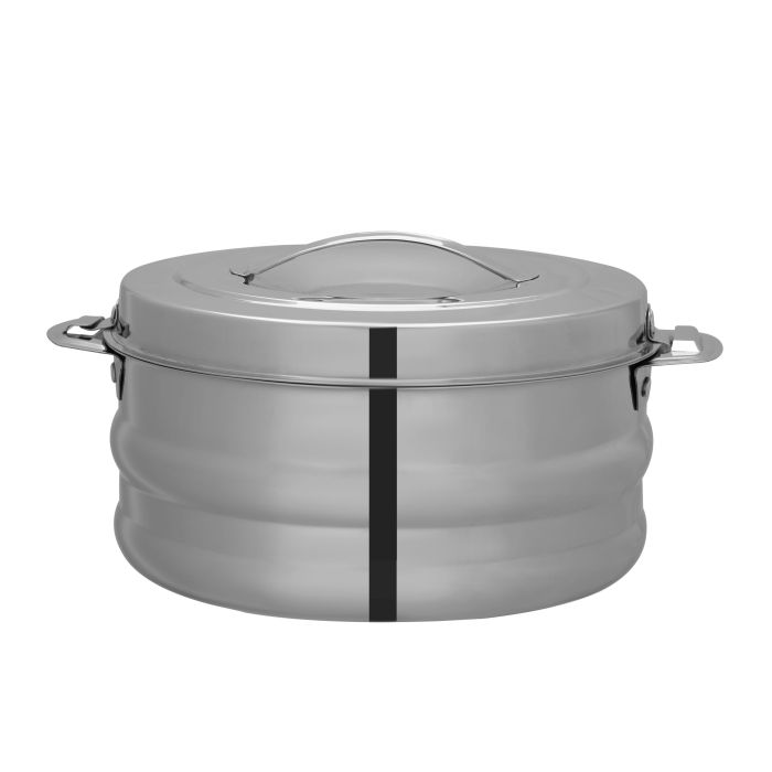 Galaxy Double Wall Stainless Steel Hot Pot, 1500ml, RF10541 | Firm Twist Lock | Strong Handles with Heavy-Duty Rivets | Steel Serving Pot, Chapati Storage Box, Roti Serving Pot