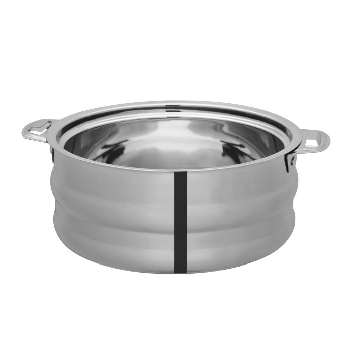 Galaxy Double Wall Stainless Steel Hot Pot, 2500ml, RF10542 | Firm Twist Lock | Strong Handles with Heavy-Duty Rivets | Steel Serving Pot, Chapati Storage Box, Roti Serving Pot