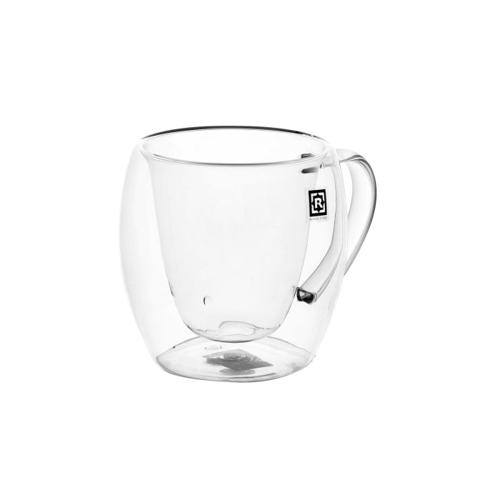 Double Wall Mug Set, 80ml Borosilicate Glass Cup, RF10570 | 4pcs Clear Glass Coffee Cups | Insulated Coffee Glass, Cappuccino Cups, Tea Cups, Latte Cups, Beverage Glasses