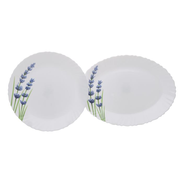 Royalford RF10679 44 Pcs Opalware Dinner Set, English Lavender, RF10679 | Elegant Floral Design | Dishwasher safe | Freezer Safe | Opal Dishes Sets Service for 6