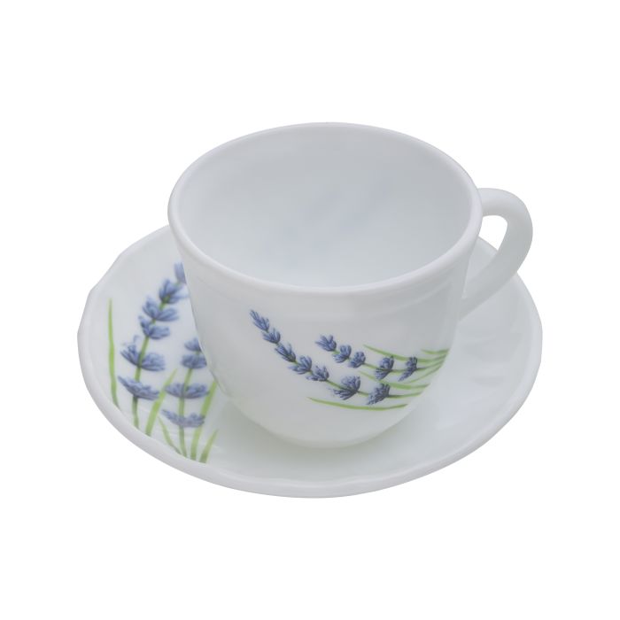 Royalford RF10679 44 Pcs Opalware Dinner Set, English Lavender, RF10679 | Elegant Floral Design | Dishwasher safe | Freezer Safe | Opal Dishes Sets Service for 6