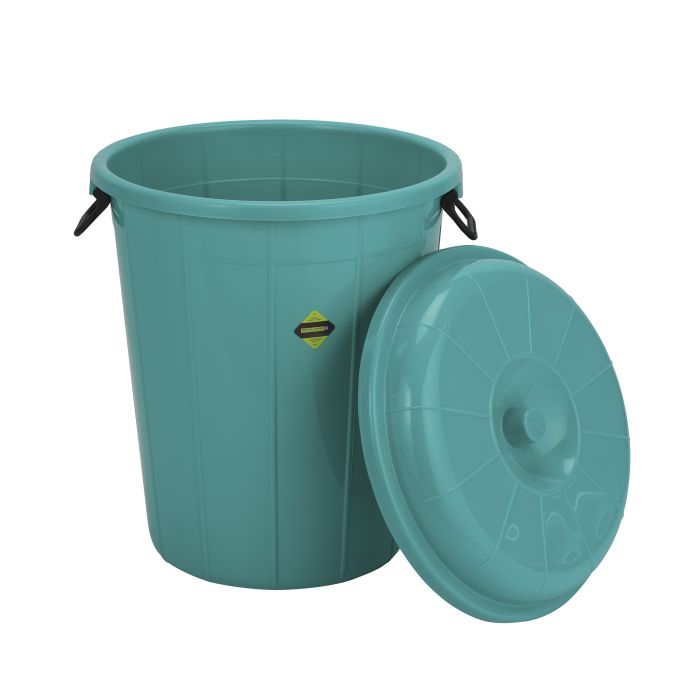 Plastic Drum with Lid, Laundry Hamper with Handles, RF10724 | 100L Washing Bin, Dirty Clothes Storage, Bathroom, Bedroom, Closet, Laundry Basket